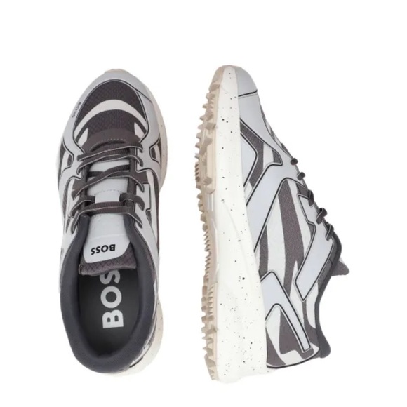 BOSS Men's Gray and White Sneakers - Picture 3 of 5